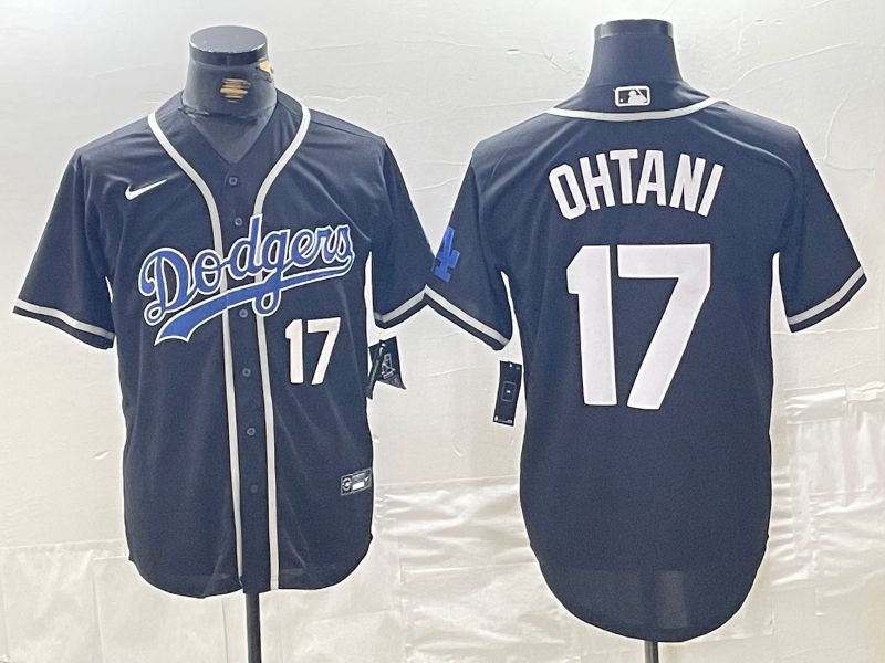 Men Los Angeles Dodgers #17 Ohtani Black Fashion Nike Game MLB Jersey style 48->los angeles dodgers->MLB Jersey
